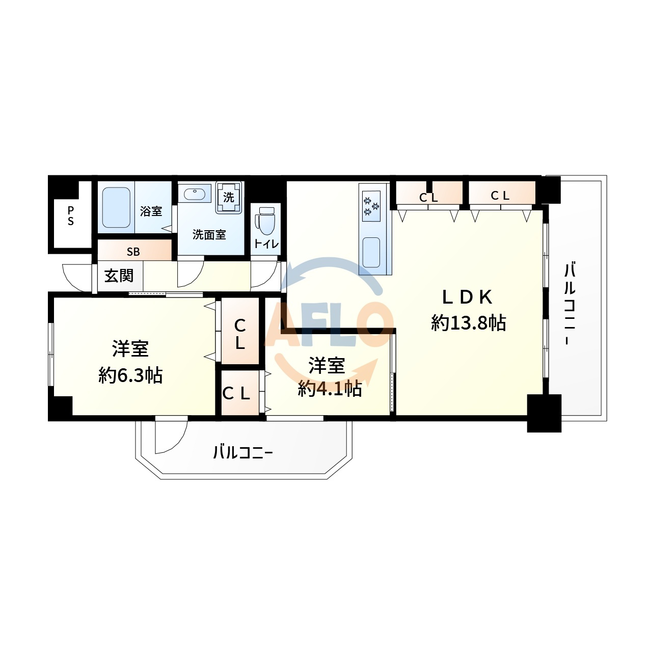 西長堀ガーデンハイツの間取り|西長堀ガーデンハイツ　間取り