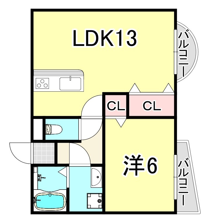 尼崎市武庫之荘東２丁目のアパートの間取り