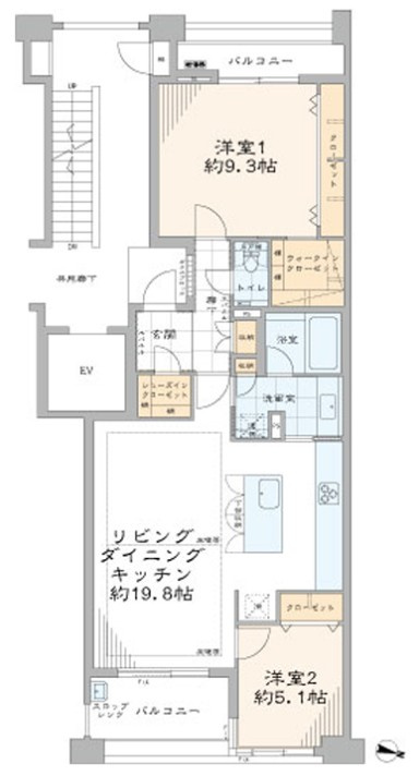 コルティーレ山手町フロントエステートの間取り