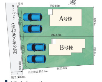 沼津市大諏訪４５９番　全２棟　A号棟の区画図