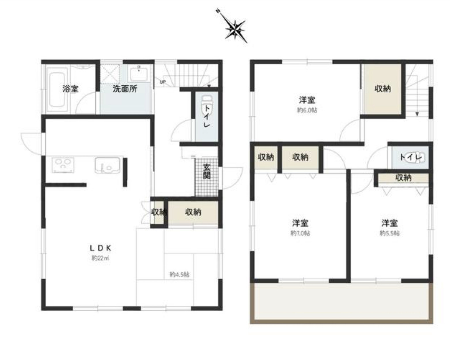 中古戸建　柏市篠籠田の間取り
