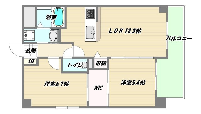 大阪市淀川区十三東１丁目の賃貸マンションの間取り