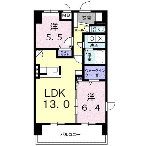 プラティーク六町の間取り|間取りです。