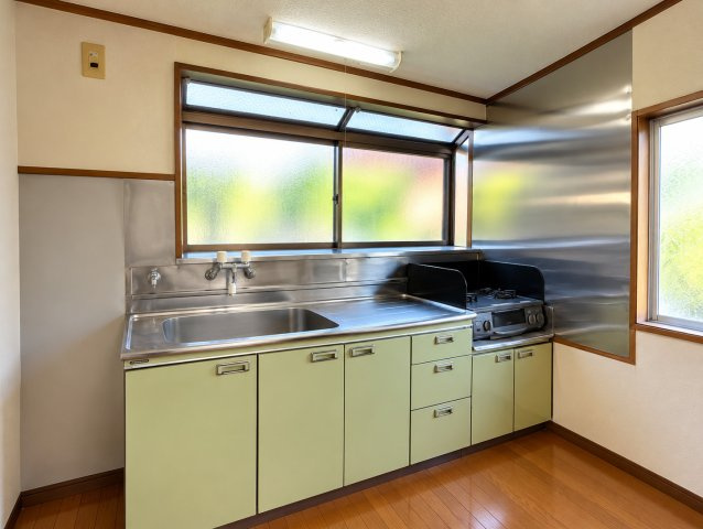 銚子市笹本町　中古戸建のキッチン|※画像の一部はAIを用いて加工・編集しています。実際の状況と異なる場合がありますので、ご了承下さい。