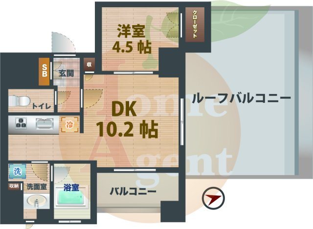【間取り】 | i-Suite HigashiNakano | 1LDKのお部屋です。