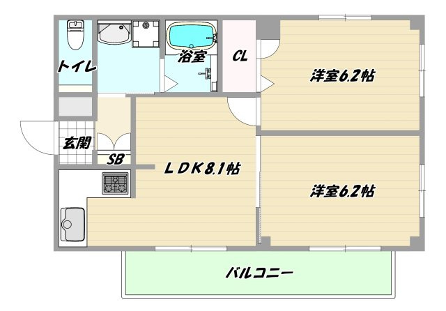 大阪市東淀川区西淡路４丁目の賃貸マンションの間取り