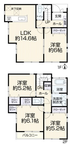 2階のお風呂には大きな窓があり超明るいので朝風呂好きには最高かも！窓をちょっと開ければ風が入って露天風呂気分も味わえちゃう！？な【リフォーム／西区久保町中古戸建】の間取り