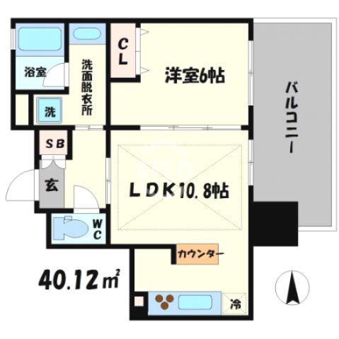 クリスタルエグゼ心斎橋の間取り|クリスタルエグゼ心斎橋　開放感ある間取り