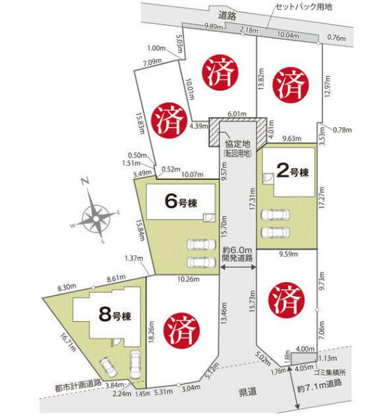 新築戸建 富士市中里22-1期 6号棟 166.26㎡(50.29坪)の区画図|全体区画図　6号棟