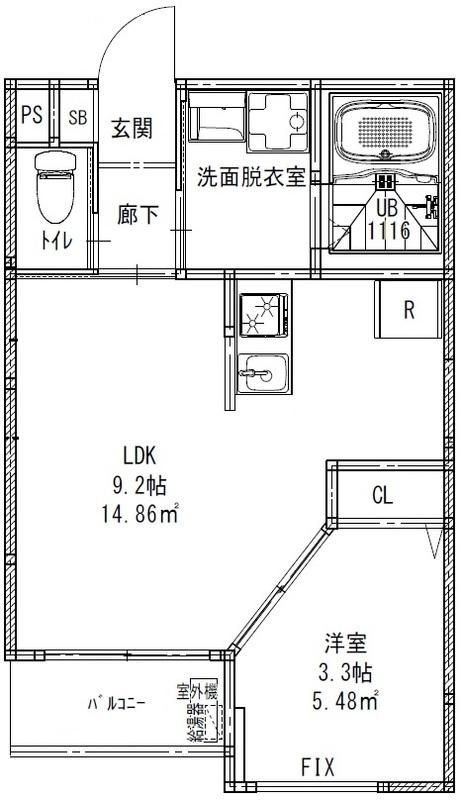 千葉市若葉区貝塚町のアパートの間取り