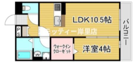 COZY岸里IIの間取り