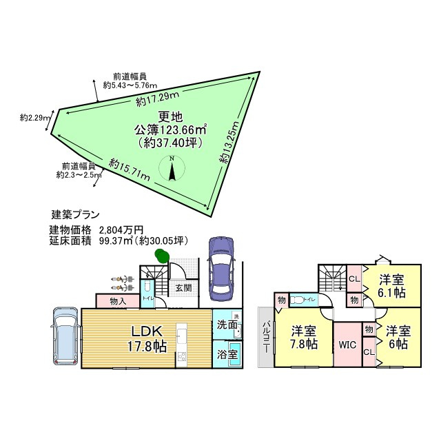 下鴨膳部町 建築条件付き 土地の土地図