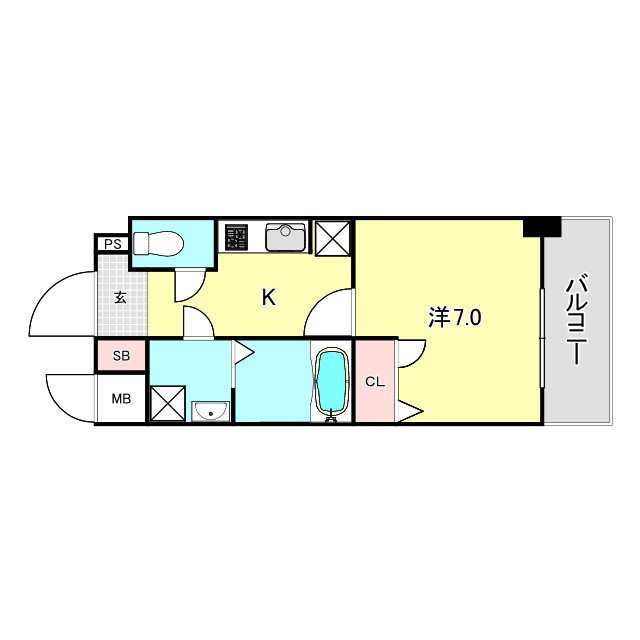 西宮市深津町の賃貸マンションの間取り