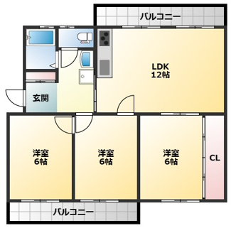 【間取り】 | フラワリータウン志紀A棟