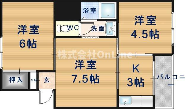 朝風マンション1番館の間取り