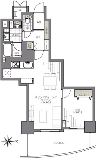 【間取り】 | ゲートシティ大崎サウスパークタワー