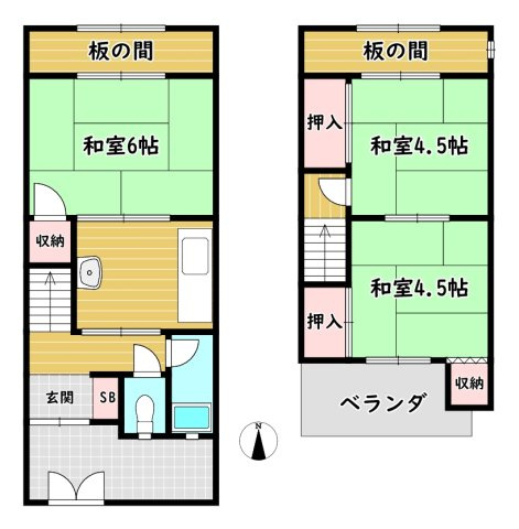 【間取り】 | 川西市絹延町連棟貸家
