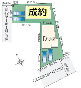 清水町柿田210番　D号棟の区画図