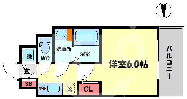 エスリード大阪梅田リュクスの間取り|エスリード大阪梅田リュクス　開放感のある間取り