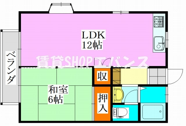 【間取り】 | つかさコーポD棟