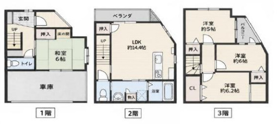 戸建 大阪市城東区東中浜７丁目の間取り