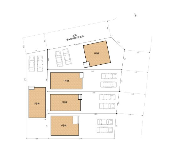 碧南市宮町第5　新築戸建＜5号棟＞の区画図|駐車場並列2台可能