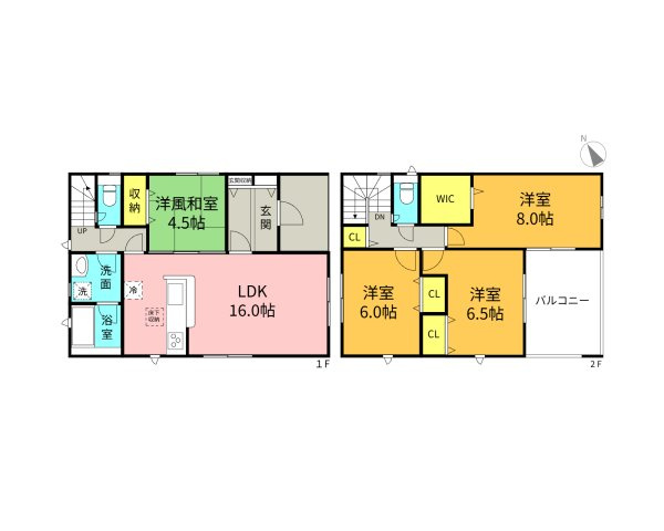 碧南市宮町第5　新築戸建＜6号棟＞の間取り|4LDK＋WIC