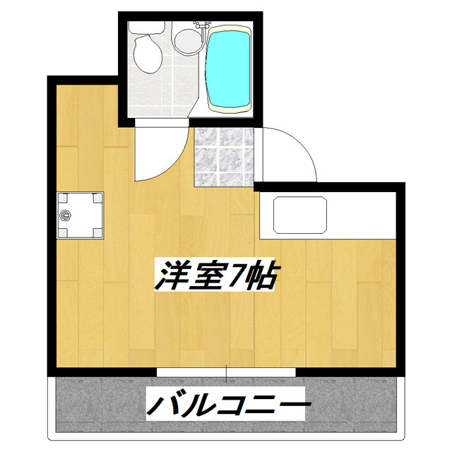 小栗原ハイツの間取り|使いやすい１Rタイプ！