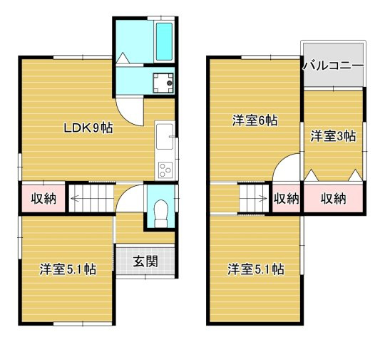 北野田貸家の間取り