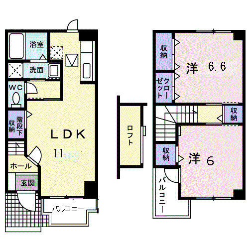 アンソレイエ　（平群町）の間取り