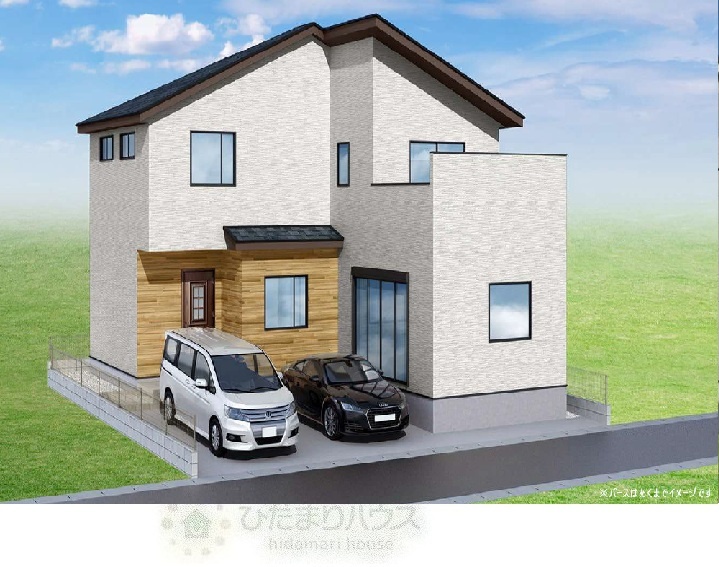 流山市こうのす台5期　新築戸建　1号棟の外観パース|2026年12月中旬完成予定です(^^)/お気軽にお問い合わせください♪♪（現状と異なる場合がございます。）