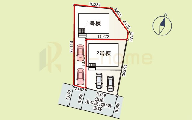 土浦市乙戸南第7　新築戸建て　1号棟の区画図|大きなお買い物だからこそ、メリット・デメリットを伝えさせて頂きます。
R-homeにお任せください♪