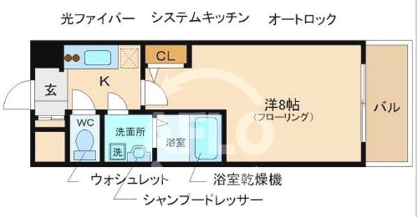 プロシード心斎橋東ヴァンターレの間取り|プロシード心斎橋東ヴァンターレ　間取り