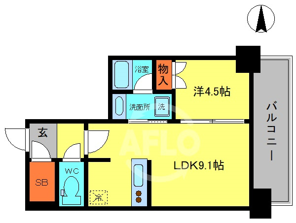 SK RESIDENCES SHINSAIBASHIの間取り|SK RESIDENCES SHINSAIBASHI　間取り