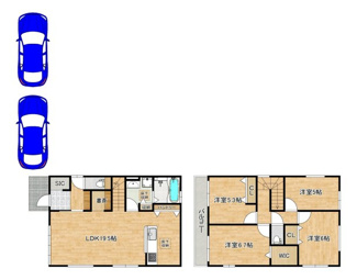 【間取り】 | 北余部　新築分譲住宅 | 【土地約３６．３５坪】駐車２台可能です！ゆとりある住まいでのびのび新生活をここではじめませんか♪