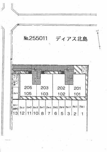 ディアス北島の駐車場