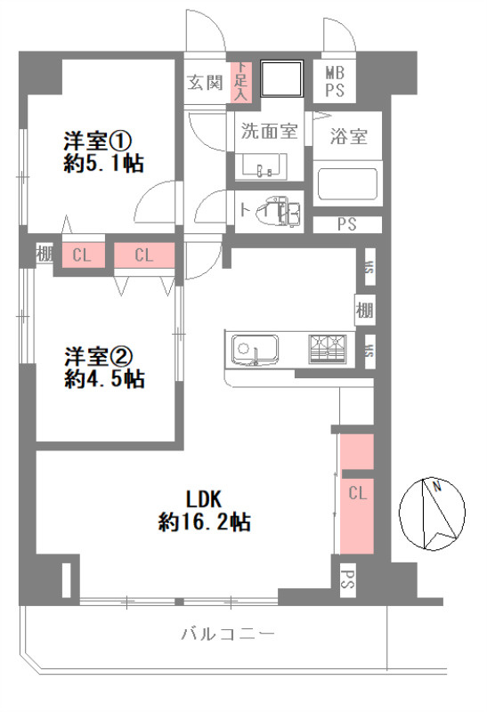 朝日プラザ高津第1の間取り