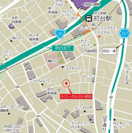 トミークレスト初台の地図
