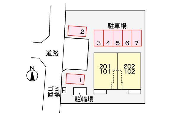 コンフォーティアの駐車場