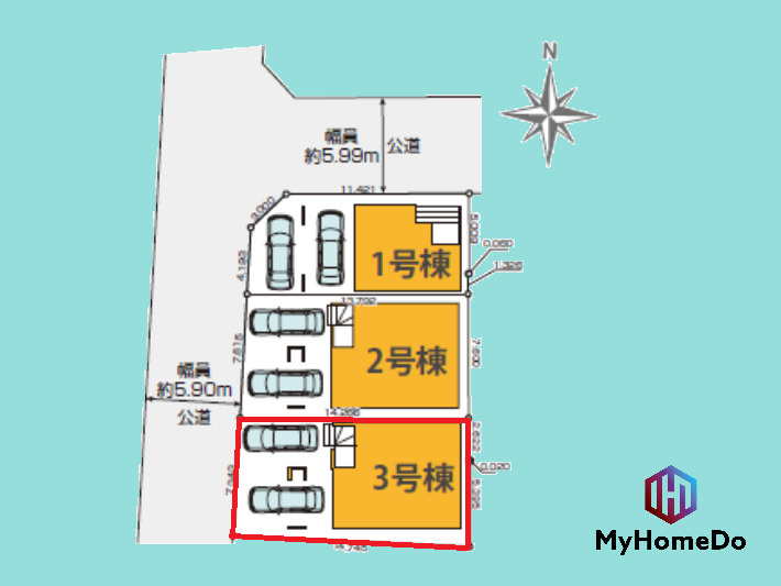 北区大杉町　3期の区画図