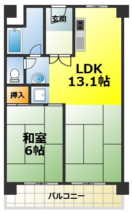 泉北原山台１丁２号棟の間取り