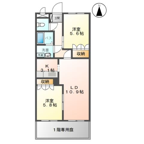 サンフィット北野Ⅰの間取り