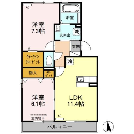 【間取り】 | エクセルコート Ｆ | 是非エイブル宇都宮東店へ！TEL028-614-3103