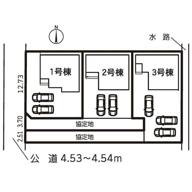 仲介手数料無料）一宮市小信中島萱場　１号棟の区画図