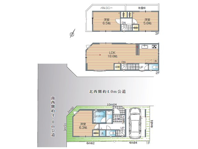 【間取り】 | 富士見市上沢1丁目　新築一戸建住宅　限定1棟　（ふじみ野店） | LDK約18.6帖のゆとりある空間。全居室収納付きで使いやすい間取りです。
