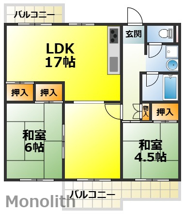 泉北城山台３丁17号棟の間取り