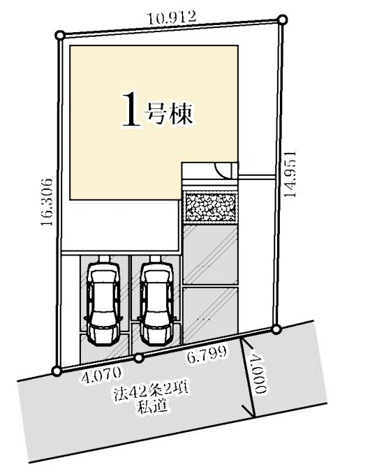 野田市吉春1期　新築戸建　1号棟の区画図