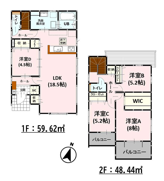 よかタウン／東区戸島３丁目２期／１号棟の間取り