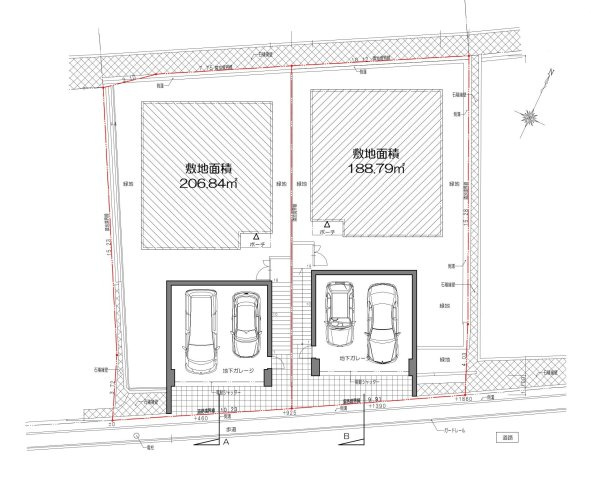 朝日ヶ丘町 売土地 西区画の区画図