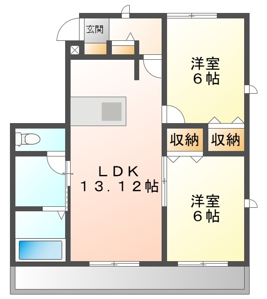 メープルコート　Ｂの間取り